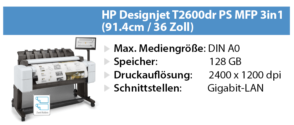 HP Designjet T2600dr PS MFP
